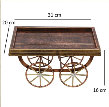 Decorative Farmhouse Style Storage Cart | Unique Serving Platter & Display Tray