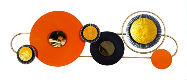 Modern Living Room Interior with Artistic Circular Wall Decor