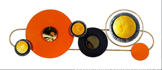 Modern Living Room Interior with Artistic Circular Wall Decor