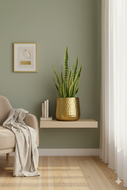 Luxury Brass Finish Hammered Metal Planter / Pot (D-15cm, H-14cm)