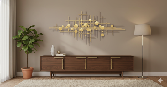 Geometric Golden Constellation Wall Art