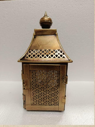 Traditional Brass Lantern Diya | Sacred Temple Decor & Pooja Room Accent