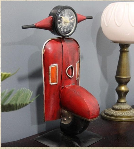 Handmade Antique Scooter Desk Clock | Unique Decorative Showpiece & Gift