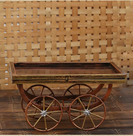 Decorative Farmhouse Style Storage Cart | Unique Serving Platter & Display Tray
