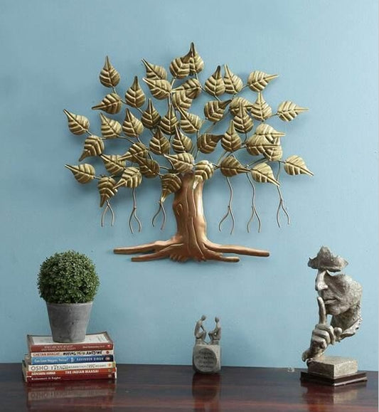 Handcrafted Golden Tree of Life Metal Wall Art | Luxury Home Décor (25 x 23 Inches)
