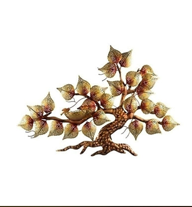 Backlit Metal Bodhi Tree Wall Art - 39" x 24" Illuminated Tree of Life Sculpture with Warm LED Lights - Antique Gold Finish Home Decor