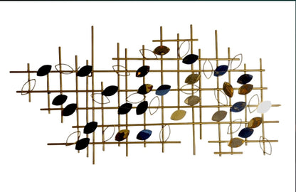 Elegant Modern Living Room with Geometric Metal Wall Art