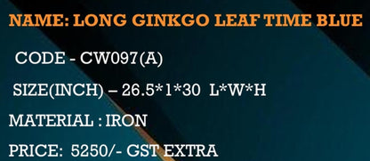 Blue Ginkgo Leaf Wall Clock: Mid-Century Modern Pendulum Art