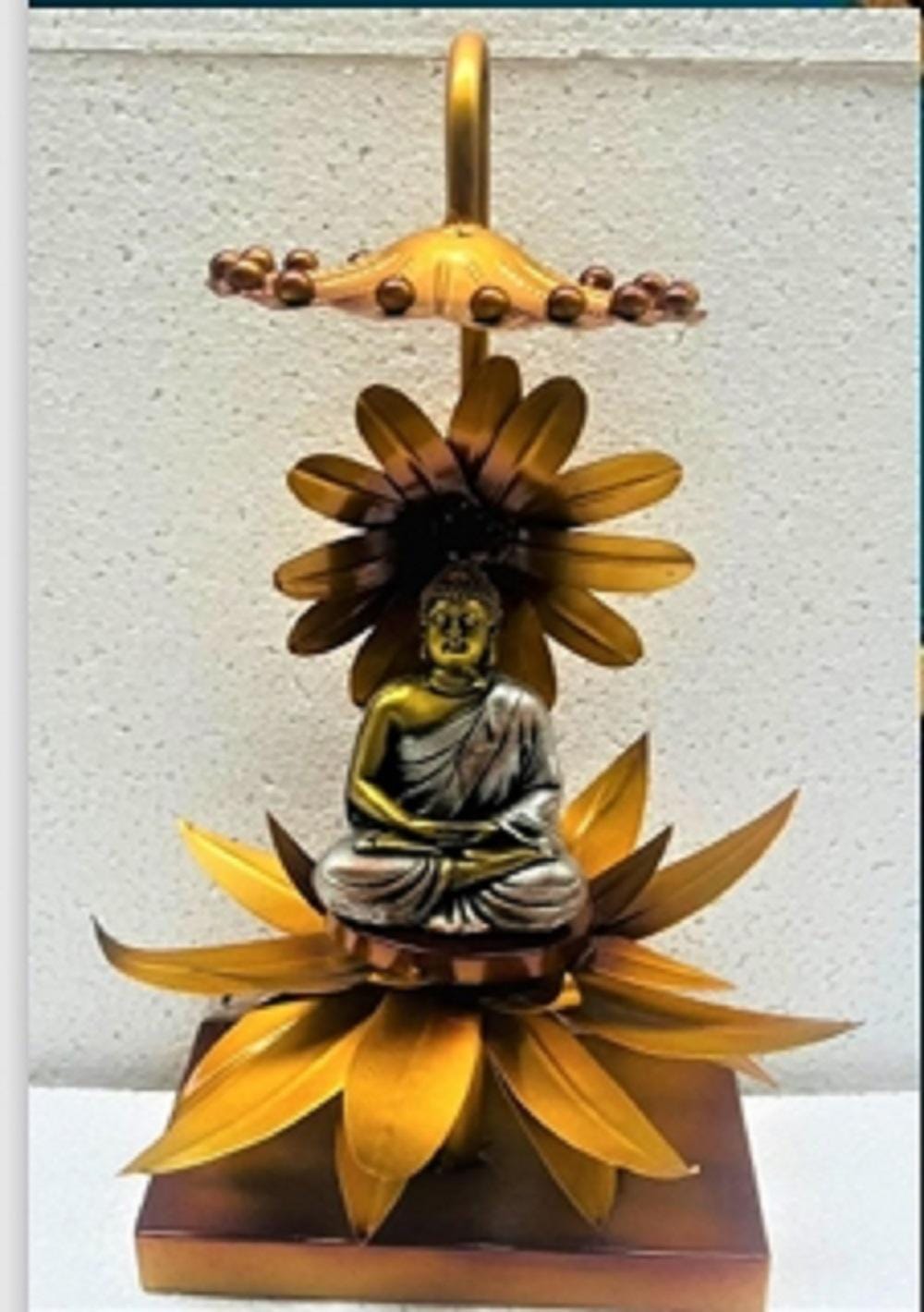 Golden Seated Buddha Statue: Lotus Pedestal, Zen Home Decor