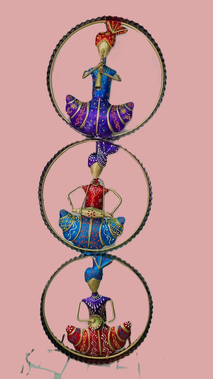 Decorative Metal Wind Spinner, 3D Spiral Fish Design, Red Blue Purple, Garden Art Mobile