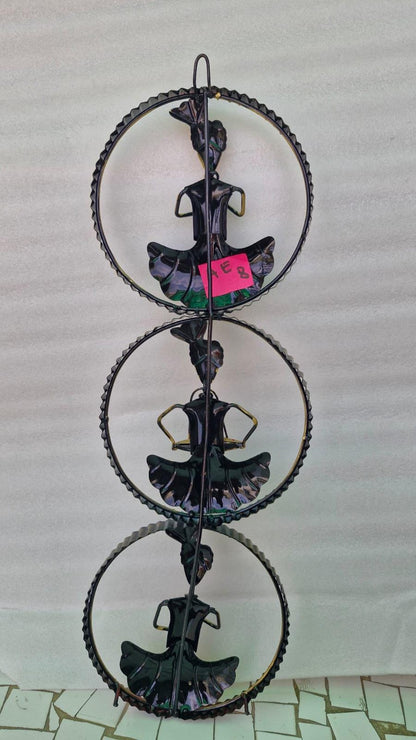 Decorative Metal Wind Spinner, 3D Spiral Fish Design, Red Blue Purple, Garden Art Mobile